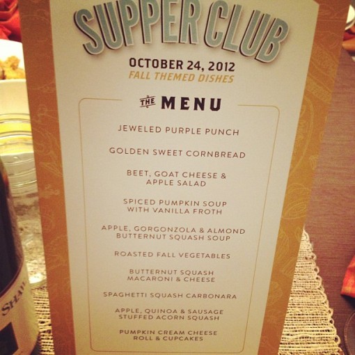 Supper Club Menu